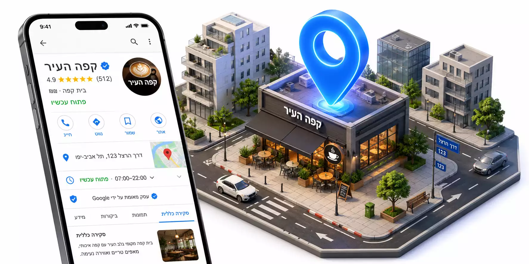 הדמיה של Google Business Profile וחשיפה מקומית במפות גוגל