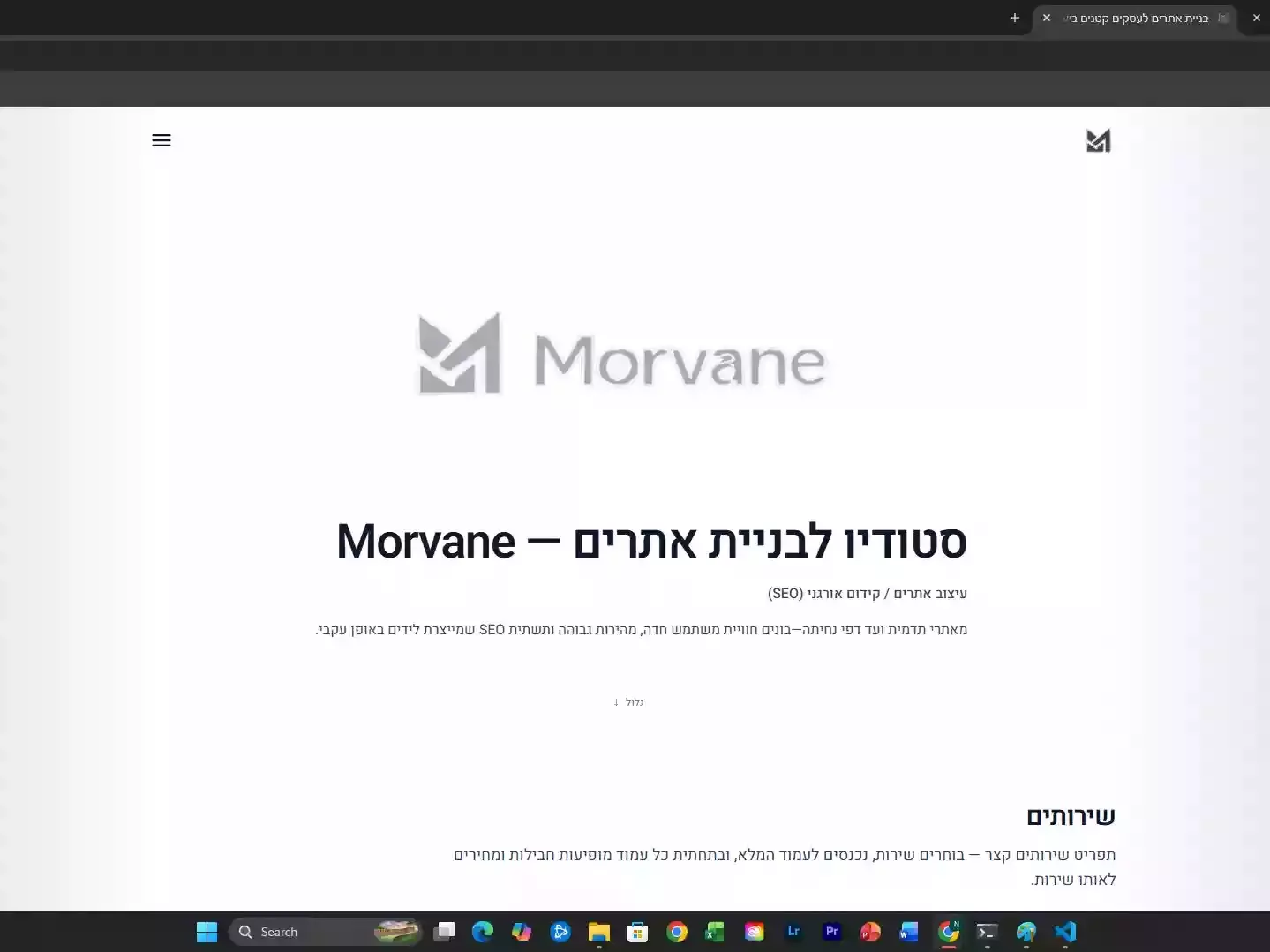 צילום מסך של אתר Morvane